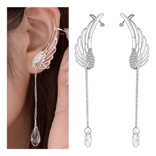 Foto 4 | Aretes Alas De Angel Y Perla Cruzado Trepador Lab.g Plata