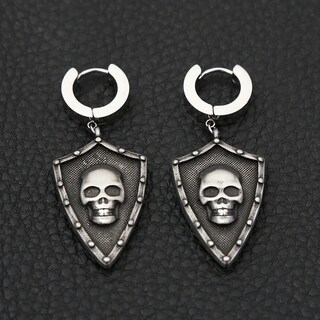 Foto 4 | Aretes Chulada Escudo Calavera De Acero Inoxidable Hipoalergénico