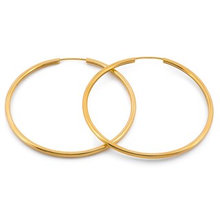 Foto 1 | Arracadas Lisas Redondas 4.0 Cm Oro Sólido 14k
