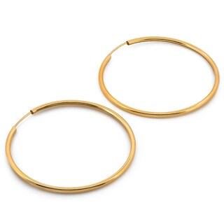 Foto 2 | Arracadas Lisas Redondas 4.0 Cm Oro Sólido 14k