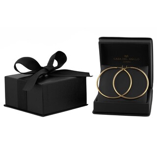 Foto 3 | Arracadas Lisas Redondas 4.0 Cm Oro Sólido 14k