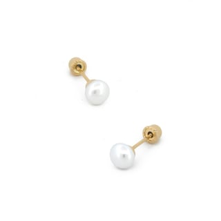Foto 1 | Broquel Perla Natural Cultivada 3 Mm Oro Sólido 18k