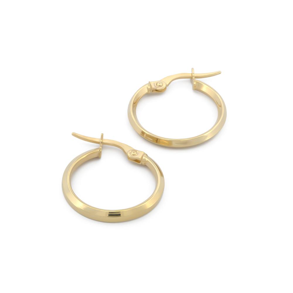 Arracadas Chicas Con Broche 1.6 Cm Oro Sólido 14k