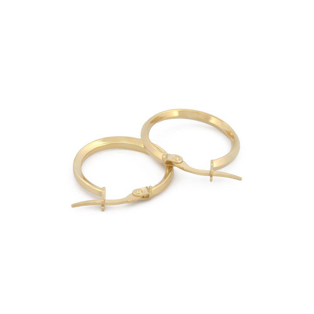 Foto 3 pulgar | Arracadas Chicas Con Broche 1.6 Cm Oro Sólido 14k