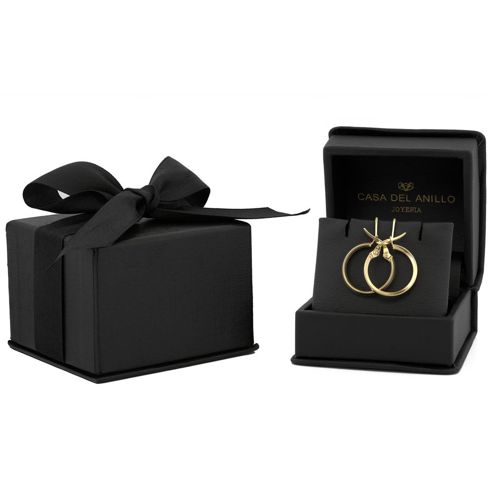 Foto 4 pulgar | Arracadas Chicas Con Broche 1.6 Cm Oro Sólido 14k