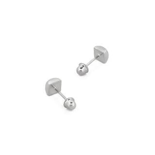 Foto 2 | Broqueles de Oro Blanco 14 k con Zirconia