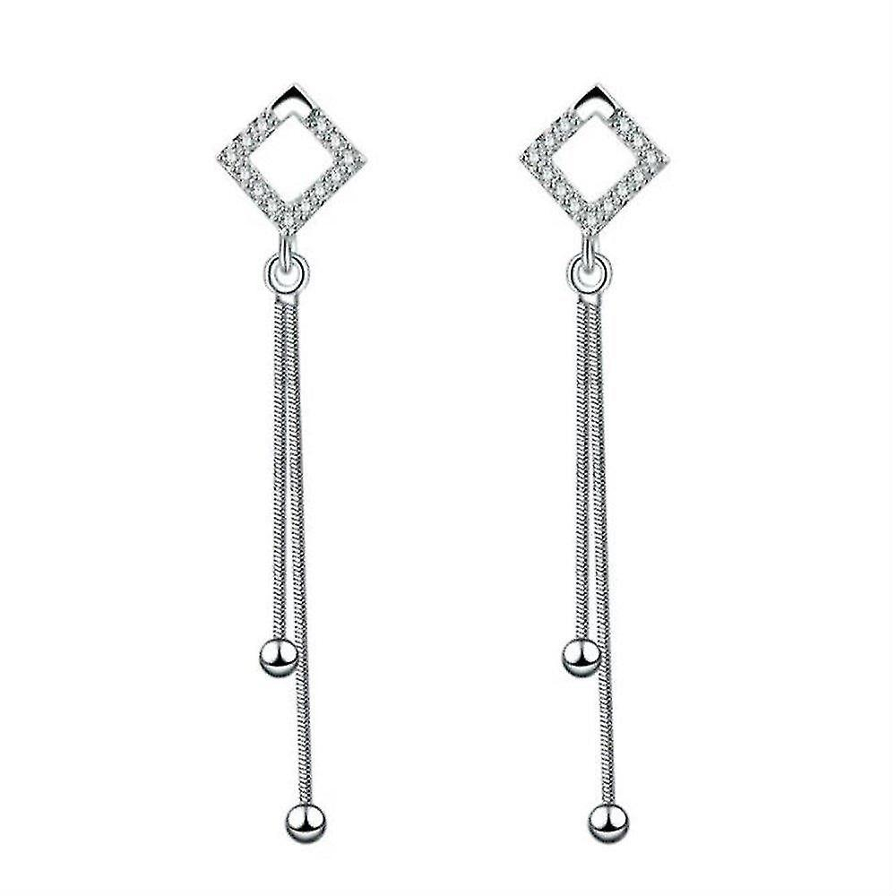 Foto 2 pulgar | Pendientes Huoguo  De Cobre  Retro  Huecos  Cuadrados  Con Borlas Largas  X2 - Venta Internacional.