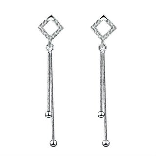 Foto 1 | Pendientes Huoguo De Cobre Retro Huecos Cuadrados Con Borlas Largas X2 - Venta Internacional.