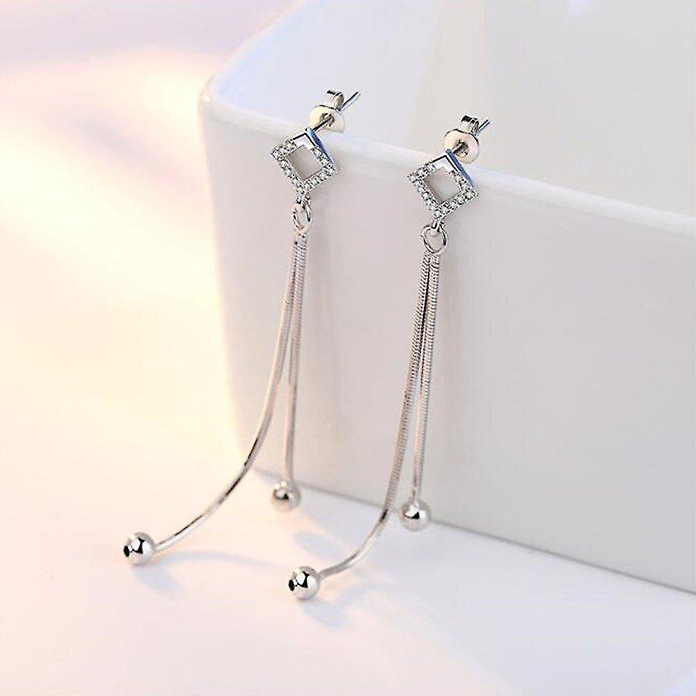 Foto 3 pulgar | Pendientes Huoguo  De Cobre  Retro  Huecos  Cuadrados  Con Borlas Largas  X2 - Venta Internacional.