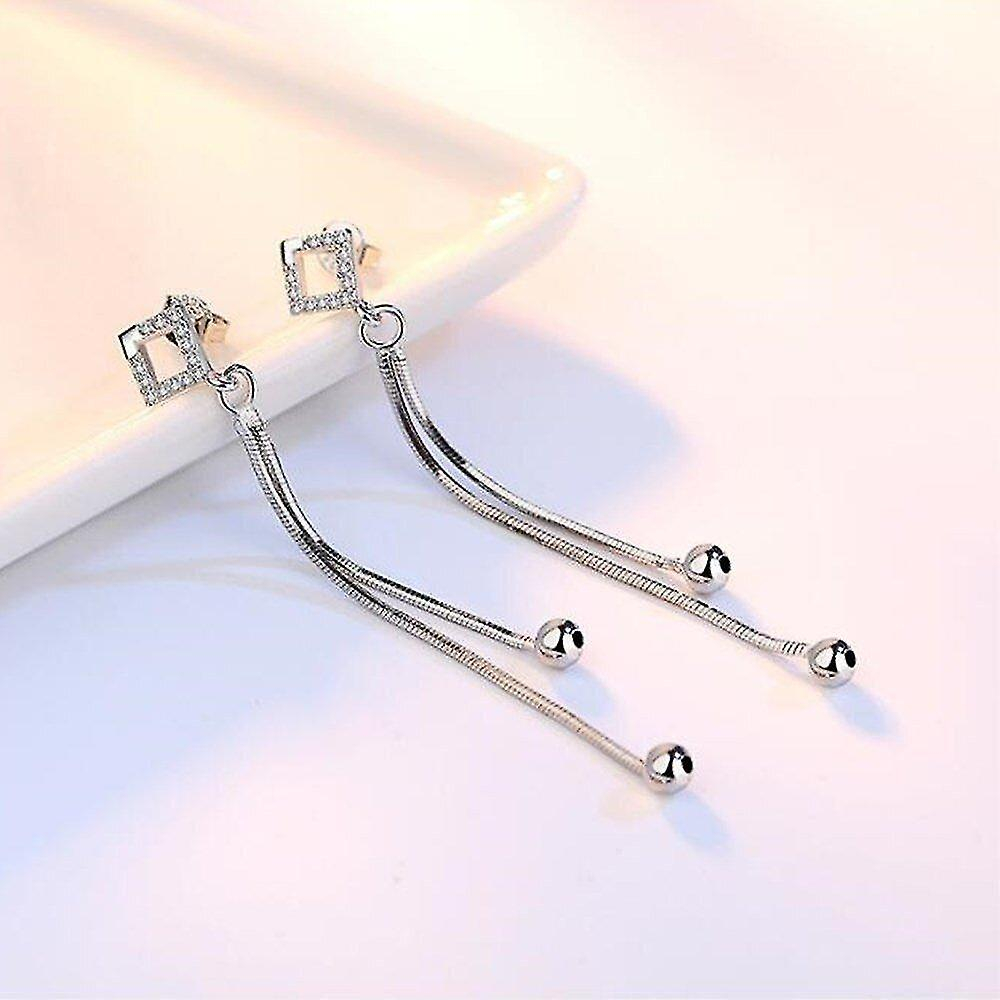 Foto 4 pulgar | Pendientes Huoguo  De Cobre  Retro  Huecos  Cuadrados  Con Borlas Largas  X2 - Venta Internacional.