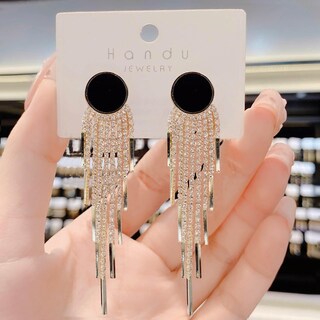Foto 5 | Pendientes Huoguo Con Diamantes De Imitación Blancos En Polvo Y Piedra Ojo De Gato - Venta Internacional.