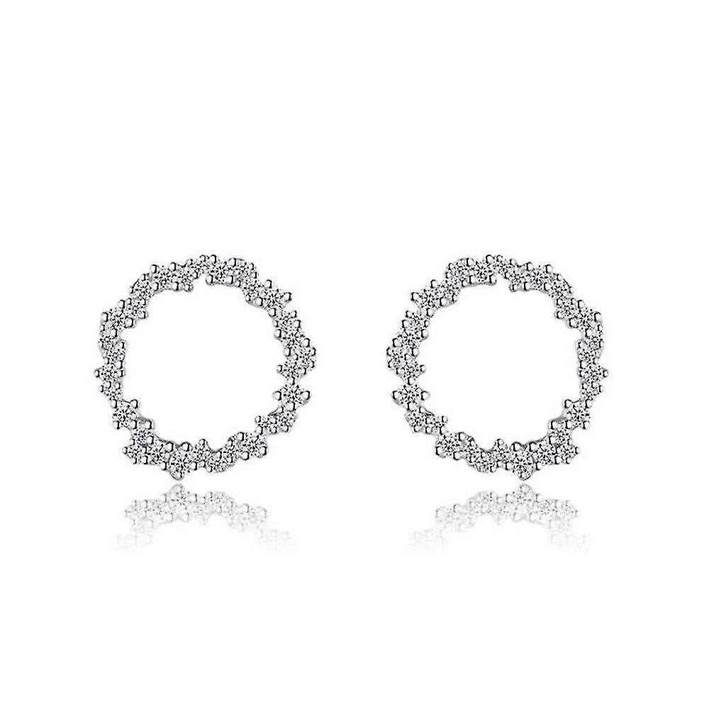 Foto 2 pulgar | Pendientes Huoguo Chapados En Plata  Sencillos Y Modernos Para Mujer - Venta Internacional.