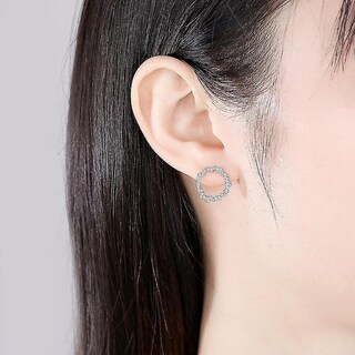 Foto 2 | Pendientes Huoguo Chapados En Plata Sencillos Y Modernos Para Mujer - Venta Internacional.