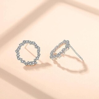 Foto 3 | Pendientes Huoguo Chapados En Plata Sencillos Y Modernos Para Mujer - Venta Internacional.
