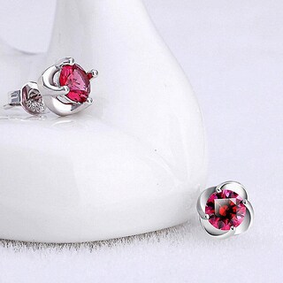 Foto 3 | Pendientes Huoguo 4 Unidades Chapados En Plata Para Mujer - Venta Internacional.