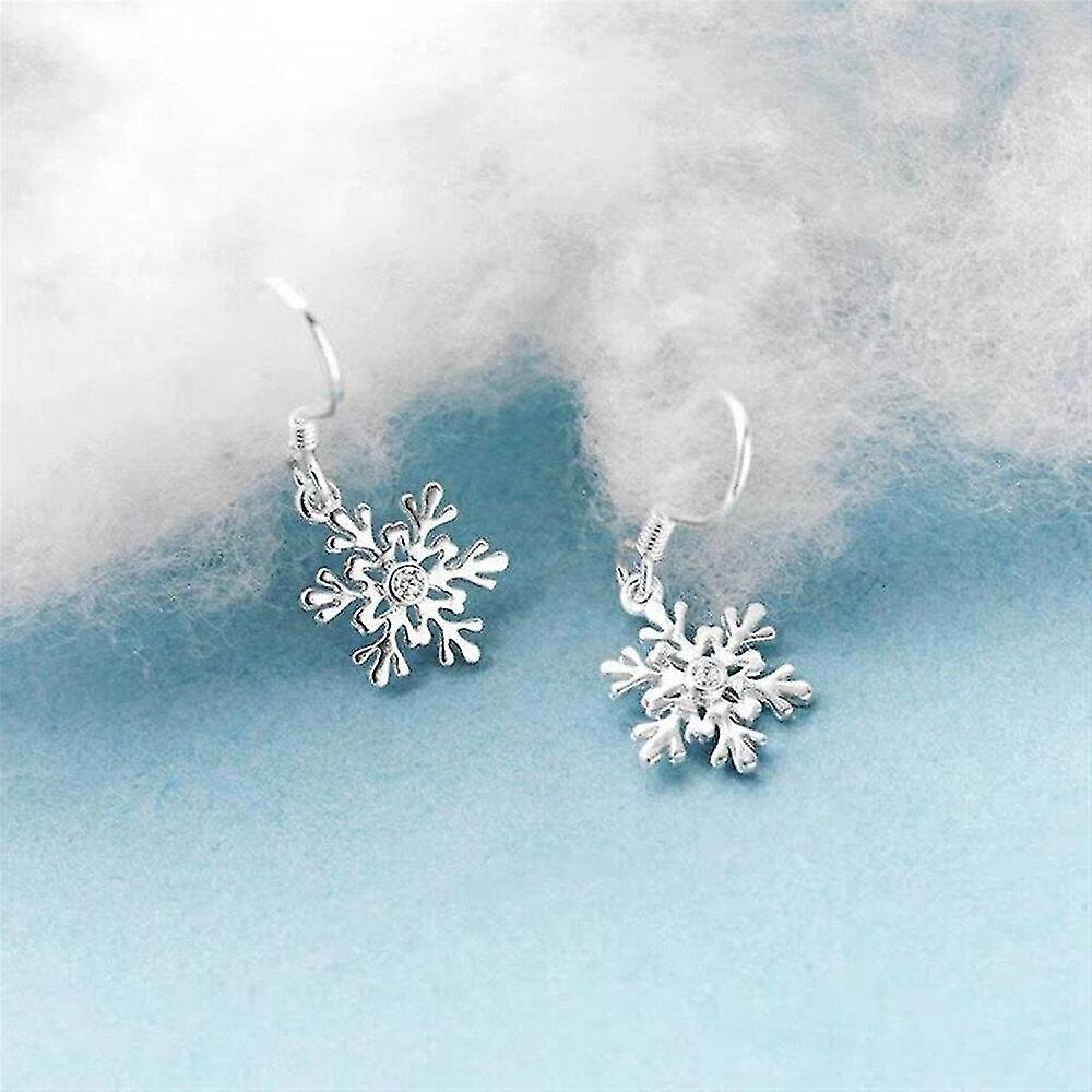 Foto 3 pulgar | Pendientes Huoguo Chapados En Plata Con Forma De Copo De Nieve Hueco  Juego De 3 - Venta Internacional.
