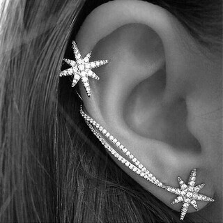 Foto 1 | Pendientes Huoguo Con Forma De Estrella De Mar Asimétrica Con Forma De Diamante Para Mujer - Venta Internacional.