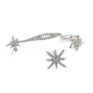 Foto 2 | Pendientes Huoguo Con Forma De Estrella De Mar Asimétrica Con Forma De Diamante Para Mujer - Venta Internacional.