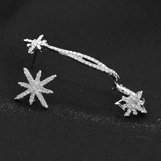 Foto 3 | Pendientes Huoguo Con Forma De Estrella De Mar Asimétrica Con Forma De Diamante Para Mujer - Venta Internacional.