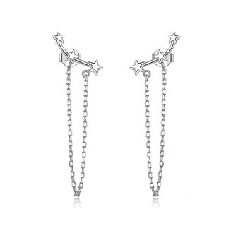 Foto 1 | Pendientes Huoguo Cadena Larga Y Borla Chapados En Plata - Venta Internacional.
