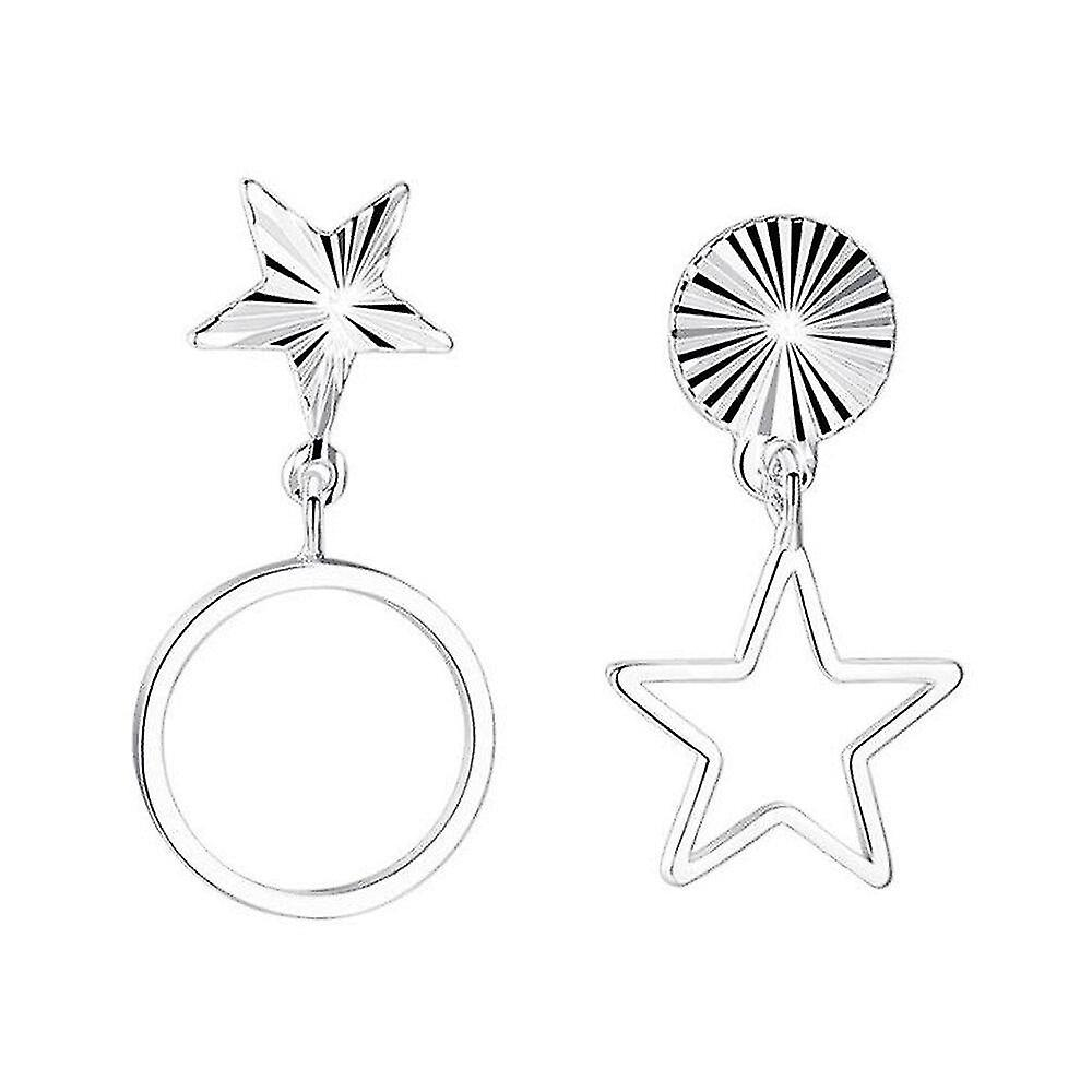 Foto 2 pulgar | Pendientes Huoguo De Cobre Elegantes Con Forma De Estrella Hueca Redonda Y Círculo X4 - Venta Internacional.