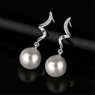 Foto 4 | Pendientes Huoguo De Plata De Ley 925 Con Perla De 8 Mm Para Mujer - Venta Internacional.