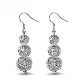 Foto 1 | Pendientes Huoguo Silver Flash Sand Bead Aleación De Cobre Y Circonio - Venta Internacional.