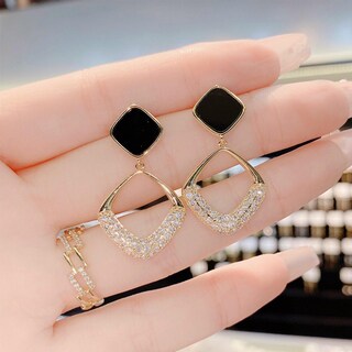 Foto 3 | Pendientes Huoguo Geometric Rhombus Diamond Para Mujer - Venta Internacional.