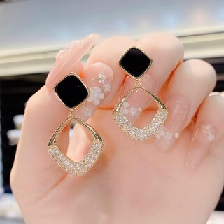 Foto 5 | Pendientes Huoguo Geometric Rhombus Diamond Para Mujer - Venta Internacional.