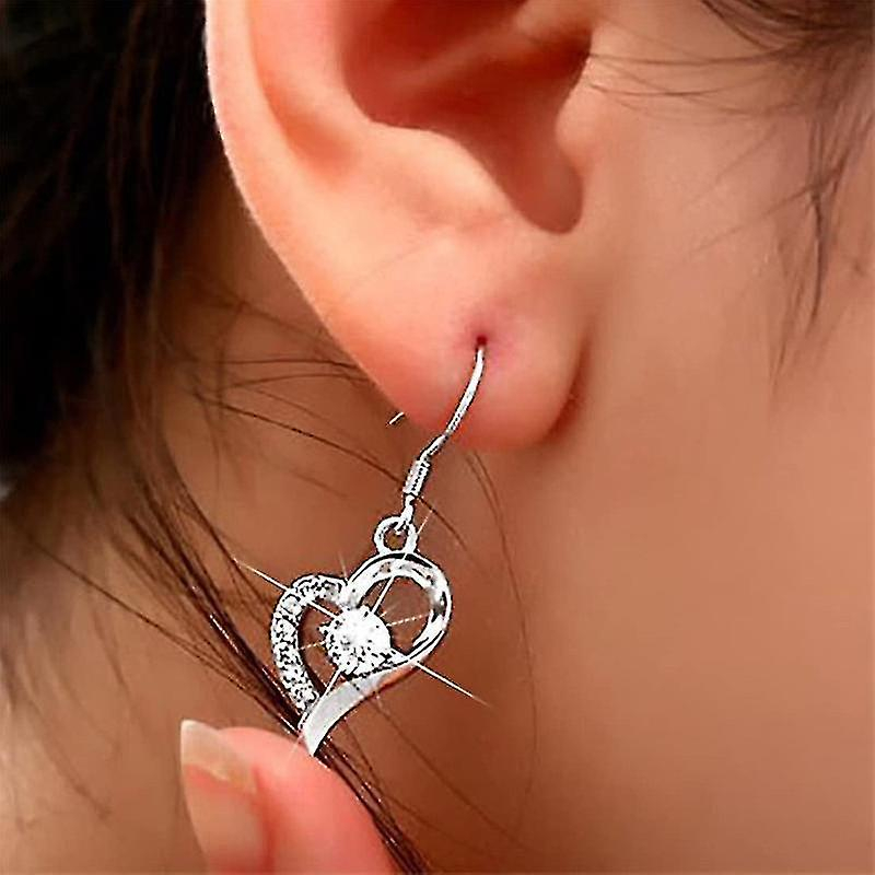 Foto 5 pulgar | Pendientes Huoguo Pendientes De Amor De Plata De Ley 925 - Venta Internacional.