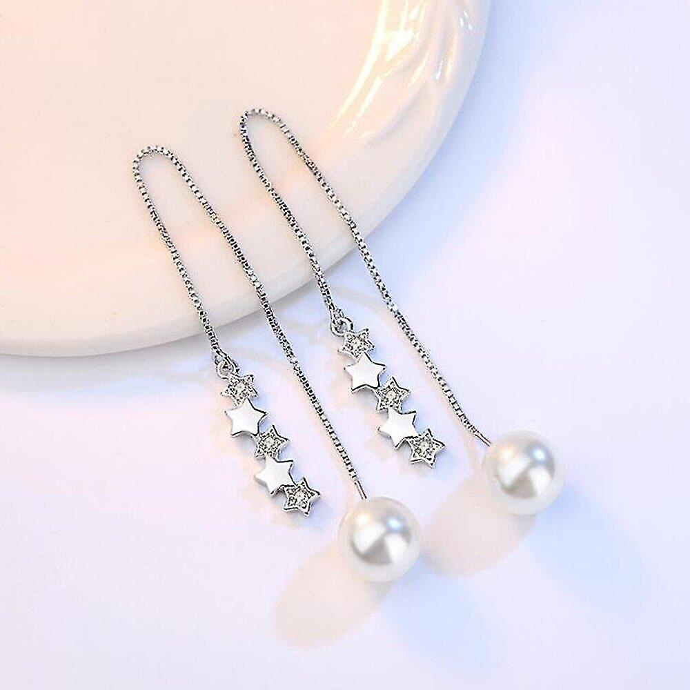 Foto 3 pulgar | Pendientes Huoguo Chapados En Plata A La Moda Femenina  2 Unidades - Venta Internacional.