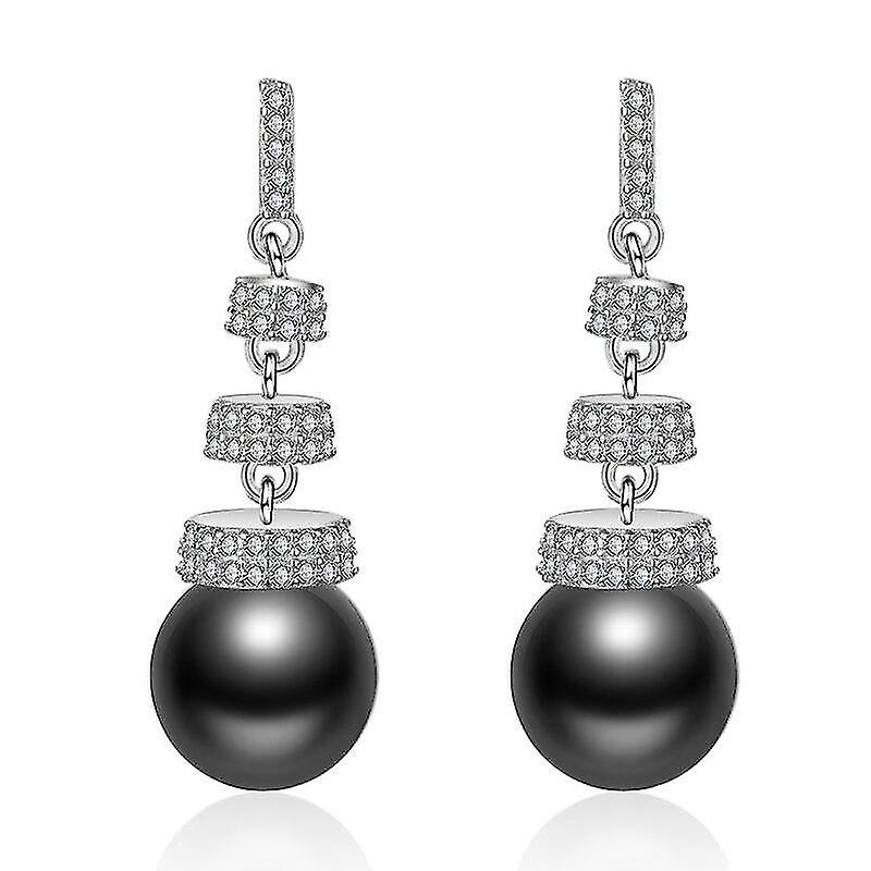Foto 2 pulgar | Pendientes Huoguo De Plata De Ley 925 Con Forma De Orecchino Largo Y Perla - Venta Internacional.