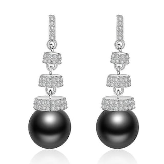 Foto 1 | Pendientes Huoguo De Plata De Ley 925 Con Forma De Orecchino Largo Y Perla - Venta Internacional.