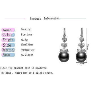 Foto 2 | Pendientes Huoguo De Plata De Ley 925 Con Forma De Orecchino Largo Y Perla - Venta Internacional.