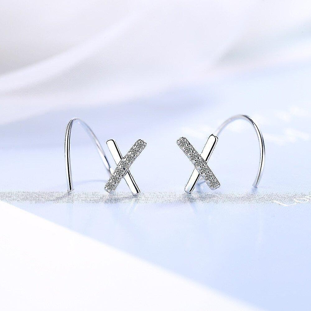 Foto 3 pulgar | Pendientes Huoguo Simples Con Forma De Aro Transparente En Forma De Cobre Para Mujer  2 Unidades - Venta Internacional.