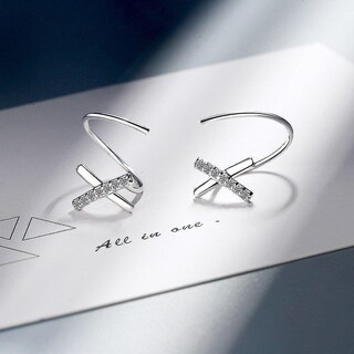 Foto 3 | Pendientes Huoguo Simples Con Forma De Aro Transparente En Forma De Cobre Para Mujer 2 Unidades - Venta Internacional.