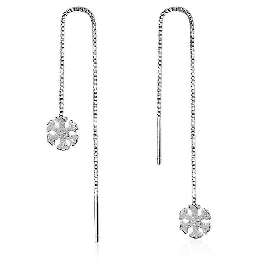 Foto 2 pulgar | Pendientes Huoguo Exquisite Con Forma De Copo De Nieve Con Borla Larga  Cobre  X3 - Venta Internacional.