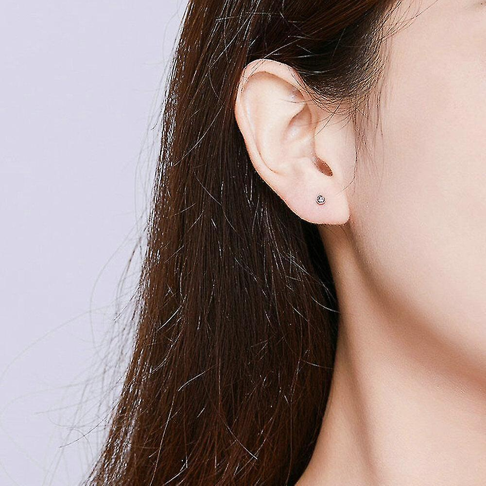 Foto 3 pulgar | Pendientes Huoguo Con Forma De Bola Chapados En Plata Para Mujer - Venta Internacional.