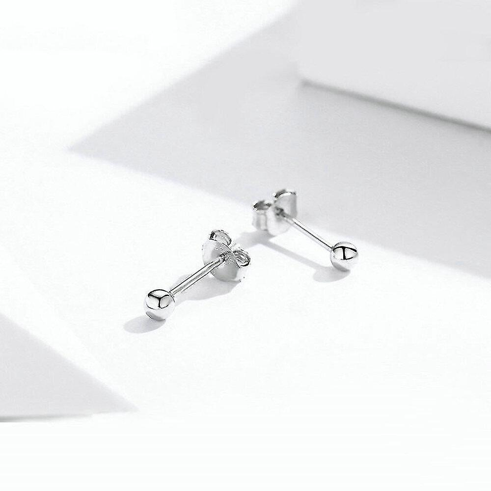 Foto 4 pulgar | Pendientes Huoguo Con Forma De Bola Chapados En Plata Para Mujer - Venta Internacional.