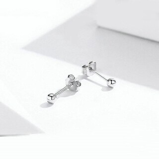Foto 3 | Pendientes Huoguo Con Forma De Bola Chapados En Plata Para Mujer - Venta Internacional.