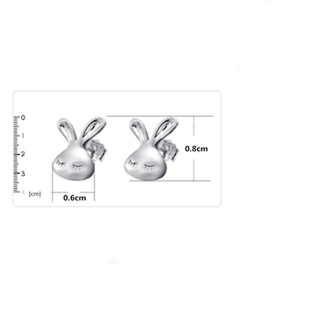 Foto 3 pulgar | Pendientes Huoguo Con Forma De Conejo Plateado Para Mujer En Aleación De Zinc - Venta Internacional.