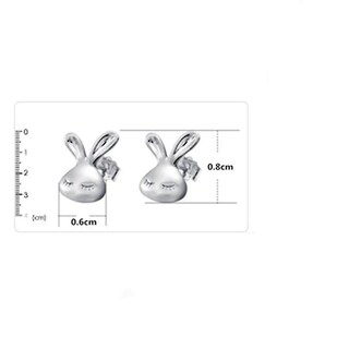 Foto 2 | Pendientes Huoguo Con Forma De Conejo Plateado Para Mujer En Aleación De Zinc - Venta Internacional.
