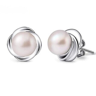 Foto 1 | Pendientes Huoguo De Plata De Ley 925 Con Perlas De Agua Dulce - Venta Internacional.
