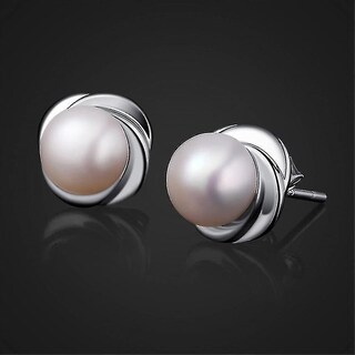 Foto 2 | Pendientes Huoguo De Plata De Ley 925 Con Perlas De Agua Dulce - Venta Internacional.