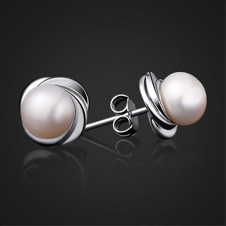 Foto 3 | Pendientes Huoguo De Plata De Ley 925 Con Perlas De Agua Dulce - Venta Internacional.