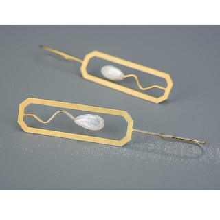 Foto 2 | Pendientes Huoguo Lily De Plata De Ley 925 Bañados En Oro - Venta Internacional.