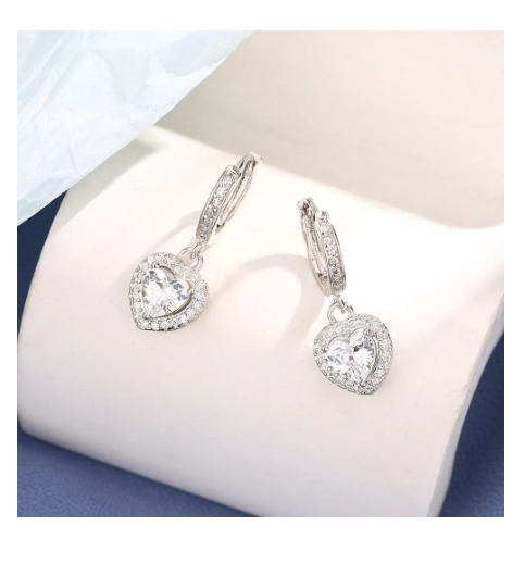Foto 4 pulgar | Pendientes Aretes Colgantes De Joyeria Plata 925 Moda Mujer