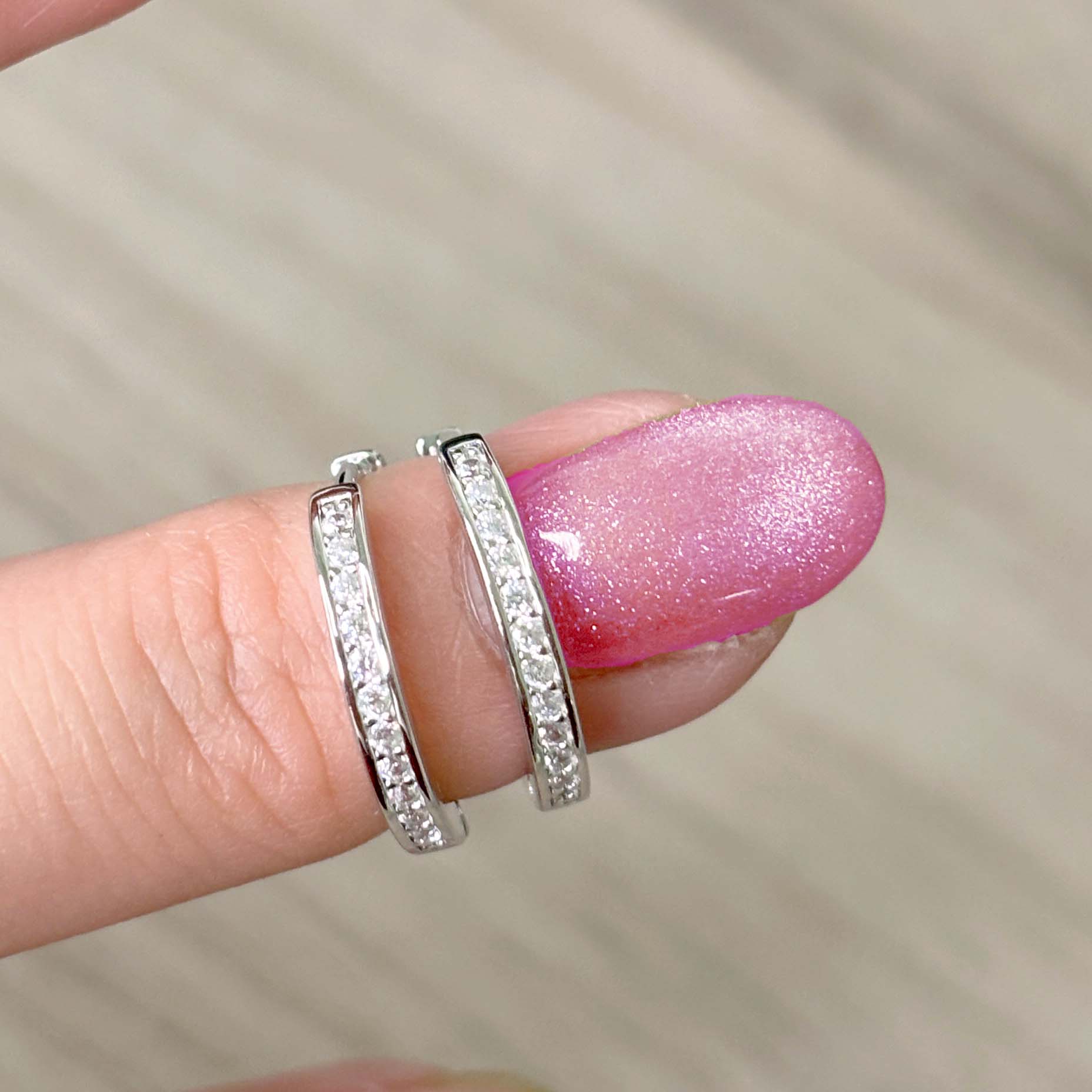 Foto 4 pulgar | Arracadas De Plata 925 Con Cristales - 1.7 Cm Diámetro