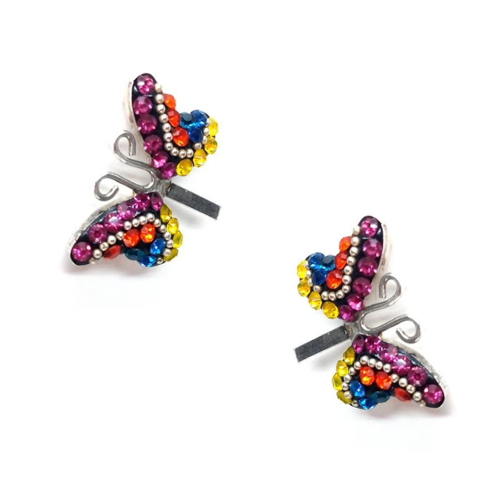 Foto 3 pulgar | Collar y Aretes Joyería Zvezda Mariposa Multicolor con Plateado