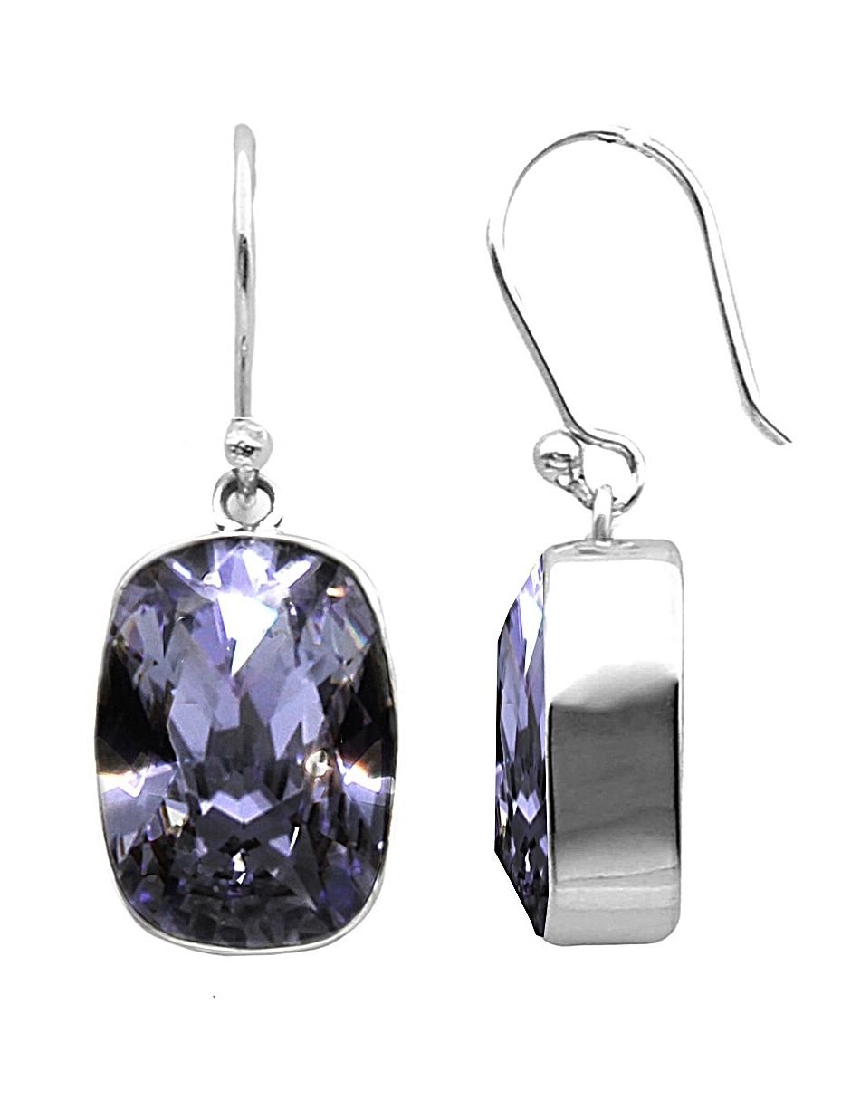 Foto 2 | Aretes Joyería Zvezda ZAR-BAG18-TAN-G color Púrpura Baguette Tanzanite Gancho con Plata